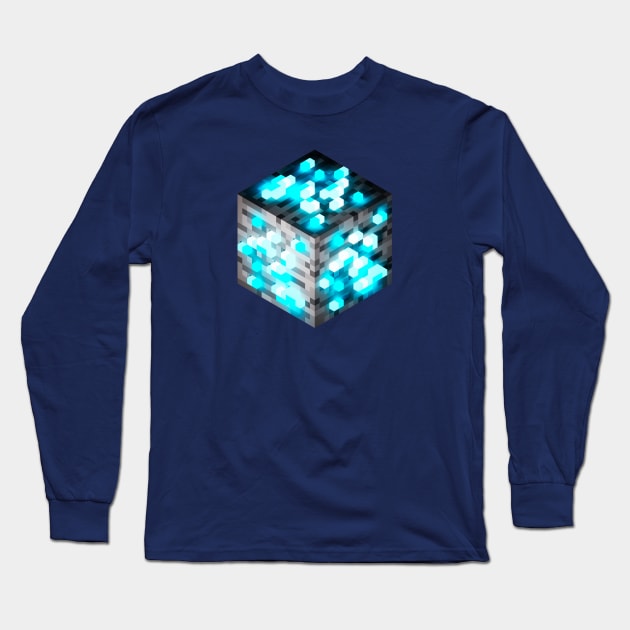 Block Diamond Ore 3D Long Sleeve T-Shirt by Arkal